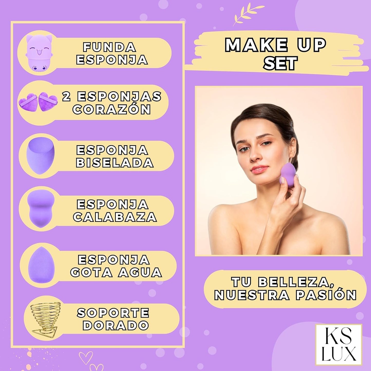 KS LUX - SET DE ESPONJAS DE MAQUILLAJE